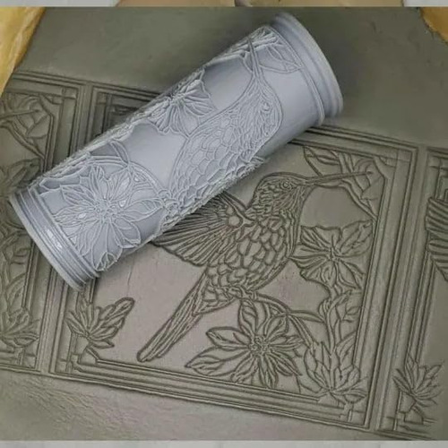 Rodillo De Textura De Arcilla Búho 4 Pulgadas Para Cerámica