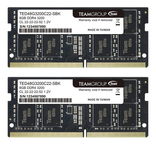 Teamgroup Elite Sodimm Ram Ddr4 32 Gb (2 X 16 Gb) 3200 Mhz