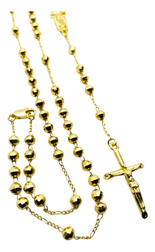 Rosario En Oro Laminado En 18k Con Imagen Virgen