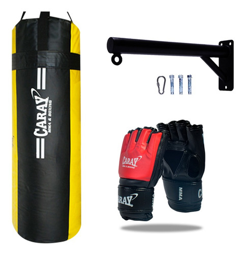 Saco Boxeo 1.20x40 Cm+guante De Mma Pro1+base Metálica Caray