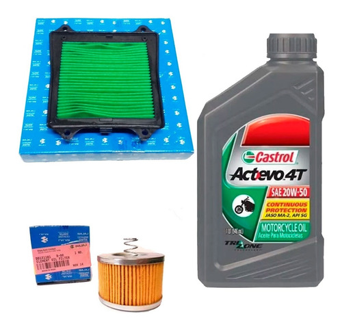 Kit Service Original Ns 160 Filtros Castrol Actevo Fas Motos