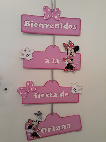 Cartel Para Colgar En La Puerta Decoración Minnie Mouse