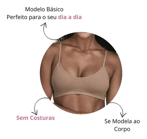 Kit 3 Top Sem Fecho Sem Bojo Alça Fina Ultraleve Demillus