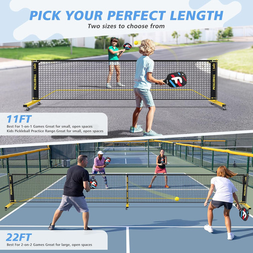 Fostoy Red Portátil De Pickleball Con Ruedas, Juego De Pickl