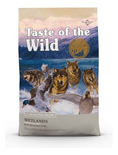 Alimento Taste of the Wild Wetlands Canine para perro adulto todos los tamaños sabor pato asado en bolsa de 2.2kg