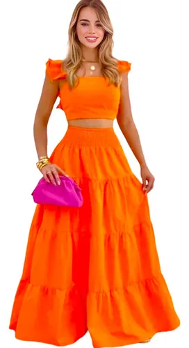 Blusa con falda larga deals