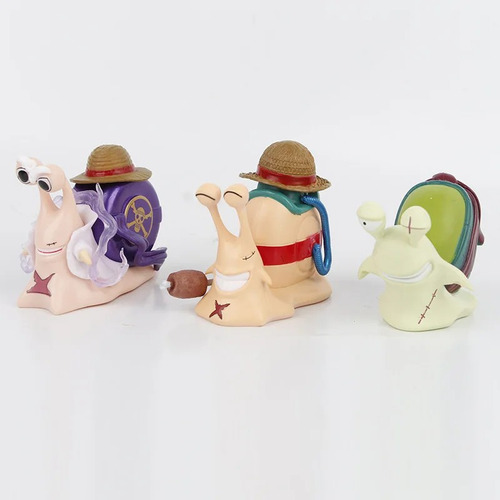 Figura One Piece Set X9 Den Den Mushi Mugiwaras Anime Pvc