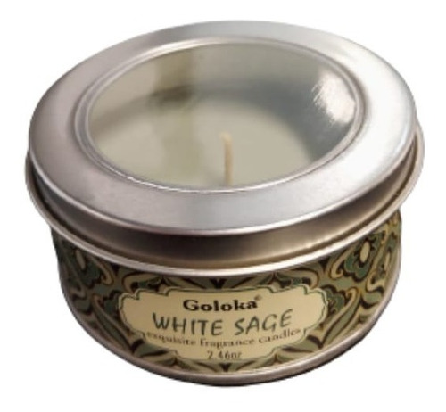 Imagem 4 de 6 de Vela Aromatica Indiana Goloka Duração De 6 Horas White Sage