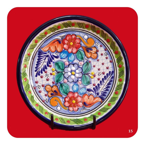 Imagen 6 de 6 de Plato De Talavera Poblana Color De 20 Cm Varios Modelos Plt
