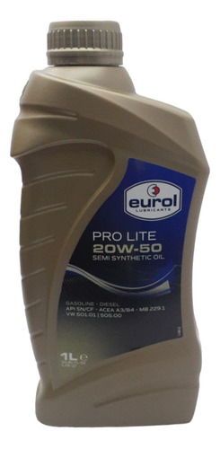 Aceite Semi Sintetico Eurol Pro Lite 20w50