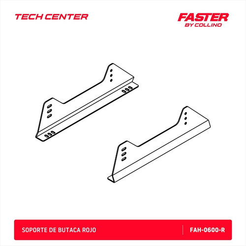 Imagen 2 de 6 de Soportes De Butaca Competicion Rojo Universal Collino C