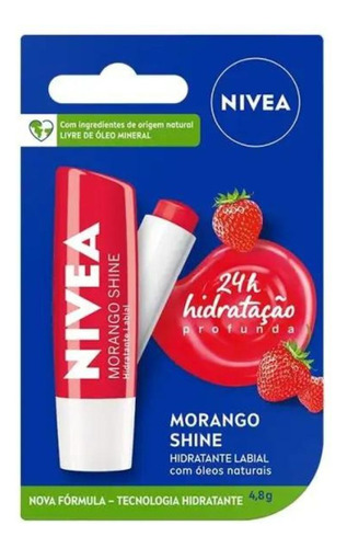 Protetor Labial Morango Shine Nivea Blister 4,8g