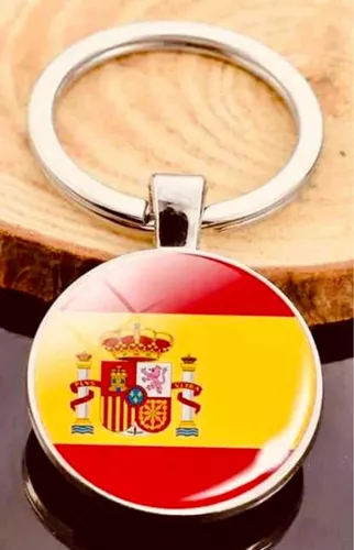 Llaveros de metal de bandera de España. Consumibles