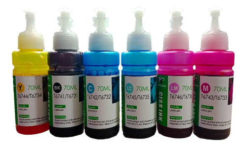 Kit Tinta Liquida 674 (6 Colores, 70ml Cada Botella)   
