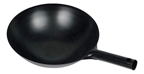 Wok Chino Winco Con Mango Integral, 14 Pulgadas, Negro