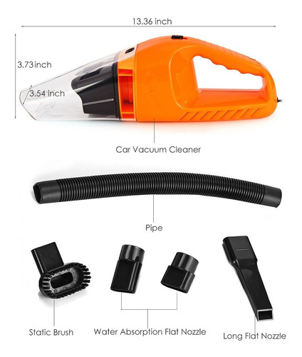 Aspiradora Para Auto Para Polvo Y Agua 12v Potente -colores