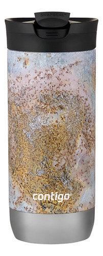 Vaso Térmico Contigo Huron Couture 473 Ml. Marmolado Dorado Y Blanco