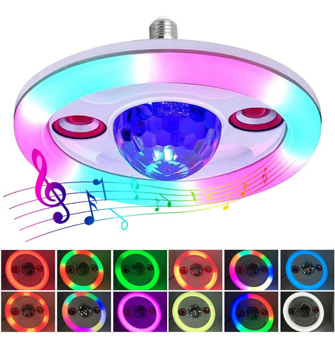 Lampara Rgb Musical Bluetooth Doble Parlante 36w