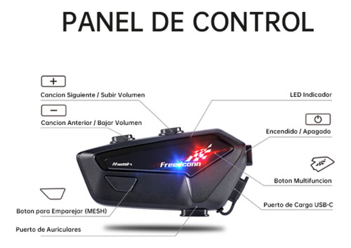 Intercomunicador Moto Freedconn Fx Pro 6 Pilotos 1000mts Bluetooth 5.0 Ip67