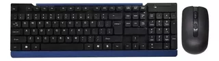 Kit de teclado e mouse sem fio Brazil PC BPC-5171/17 Português Brasil teclado preto e azul, mouse preto
