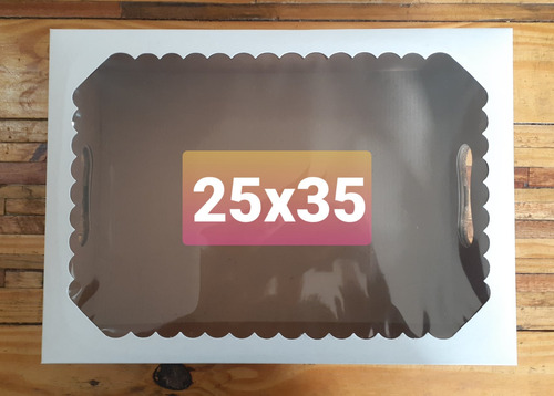 Caja Desayuno 25 X 35 Blanca Con Visor