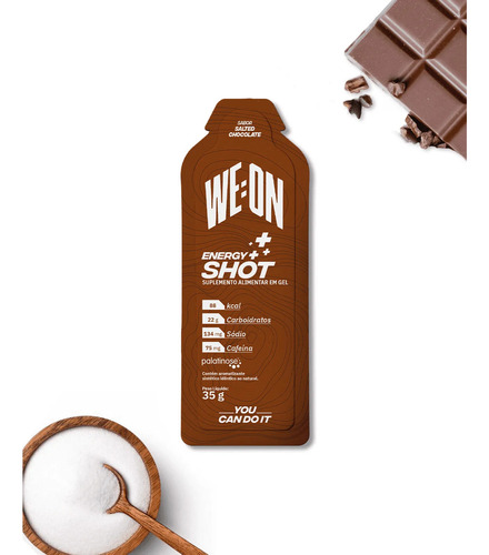 Energy Shot Gel Vegano We:on CX Kit 10 Sachês Sabor Chocolate