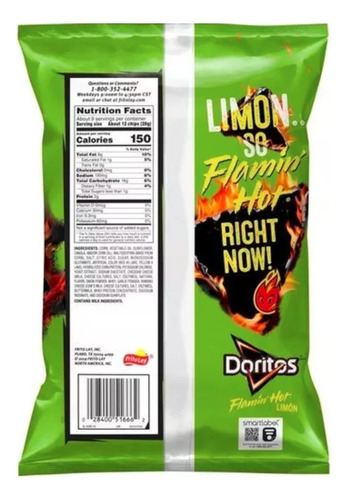 Doritos Flamin' Hot Limon 262grs Importadas