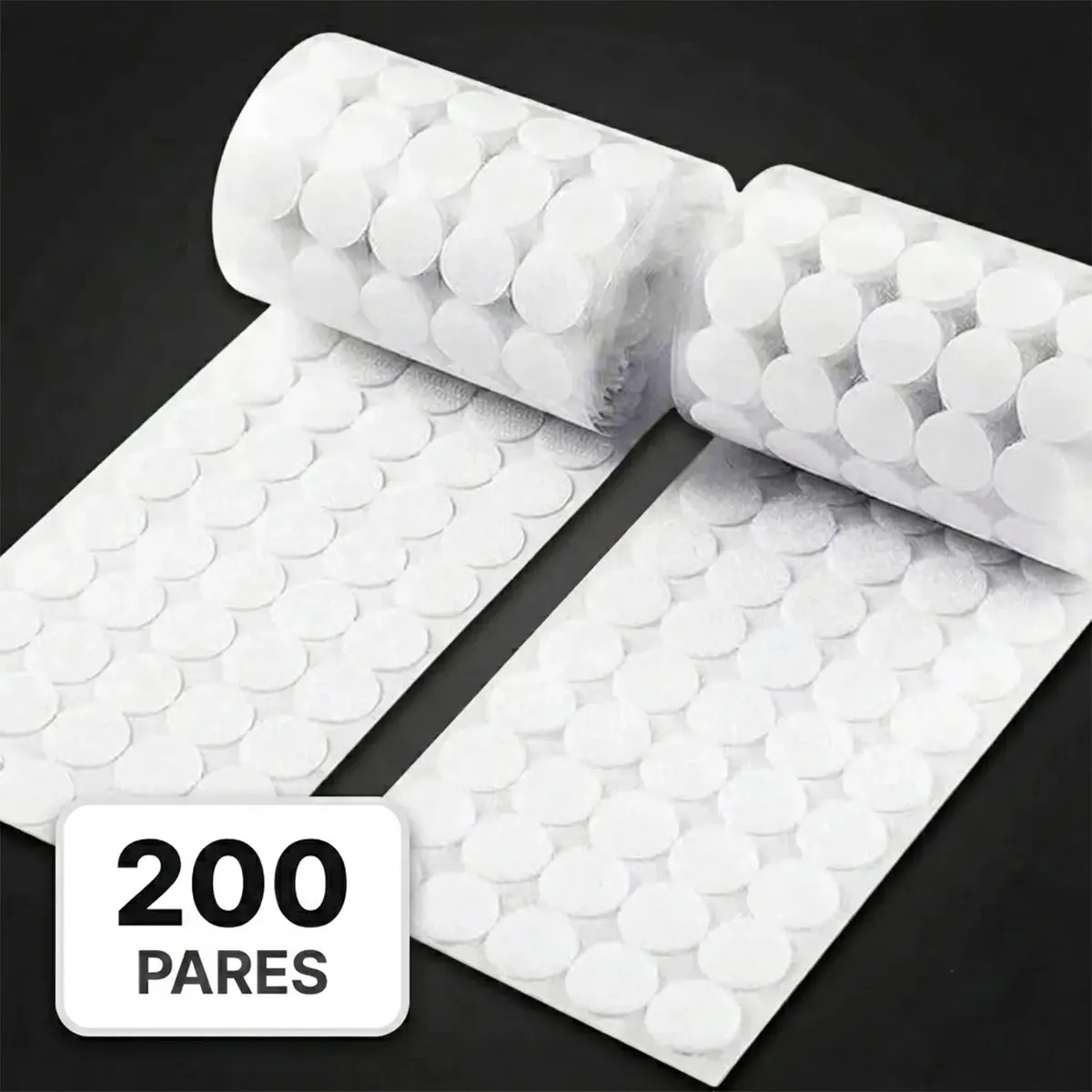 Fecho Contato Adesivo Branco Redondo 15mm 200 Unidades Bekel Textil