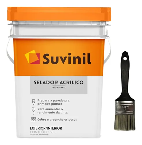Foto real de Selador Acrilico de Parede Interna e Externa Branco Pincel
