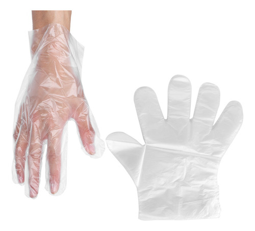 Guantes De Plástico Pe Espesado, Transparentes, Desechables,