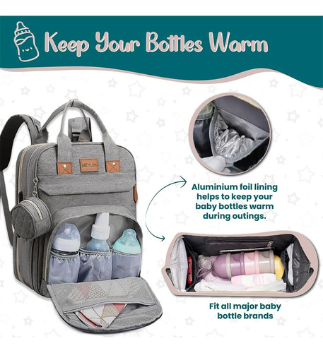 Bolsa De Pañales Mochila Para Bebé Impermeable Multifunciona