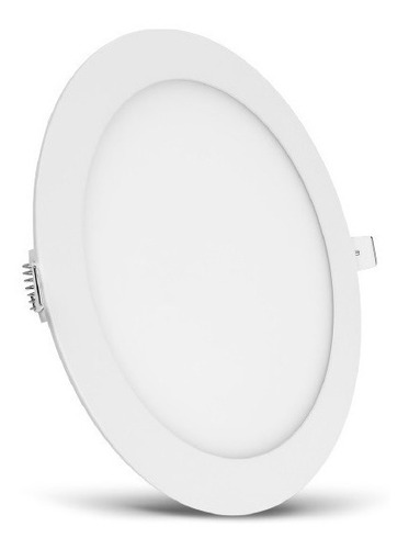 Panel Plafon Led Redondo Embutir 6w Luz Neutra 12cm Estructura Blanco Neutro
