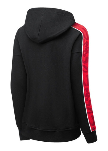 Imagen 2 de 4 de Poleron Capucha Nba Chicago Bulls Negro Mujer