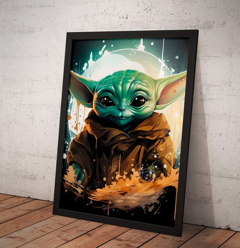 Cuadro Baby Yoda Grogu Star Wars 34x45cm Imprimetuposter