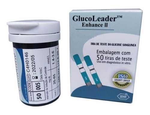 Teste De Glicose Glucoleader C/50 Un Glicemia Diabetes