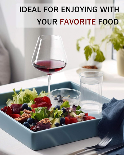 Jbho Hand Blown Italian Style Crystal Burgundy Wine Glass...