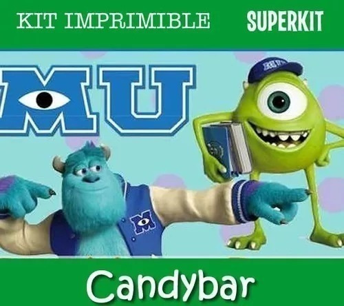 Kit Imprimible Monsters University - Candy Bar