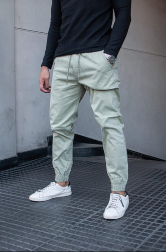 Pantalón Jogger Mom Elastizado Tela Gabardina