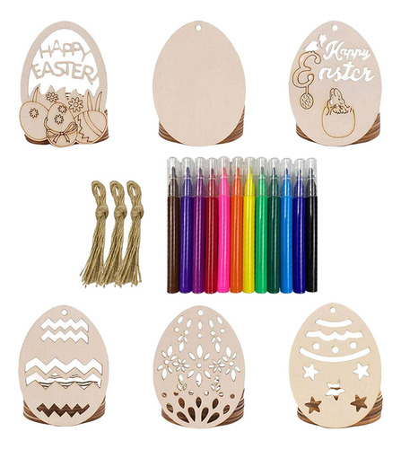 T 30 Huevos De Pascua De Madera Sin Terminar, Recortes De