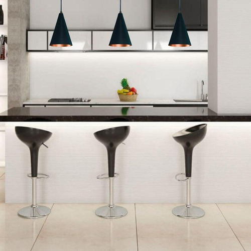 Imagem 2 de 2 de Kit 3 Pendentes Cone Em Aluminio (preto / Cobre)