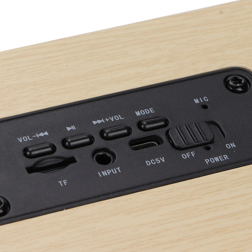 Altavoz De Madera Retro Inalámbrico Subwoofer Aux Stereo Par