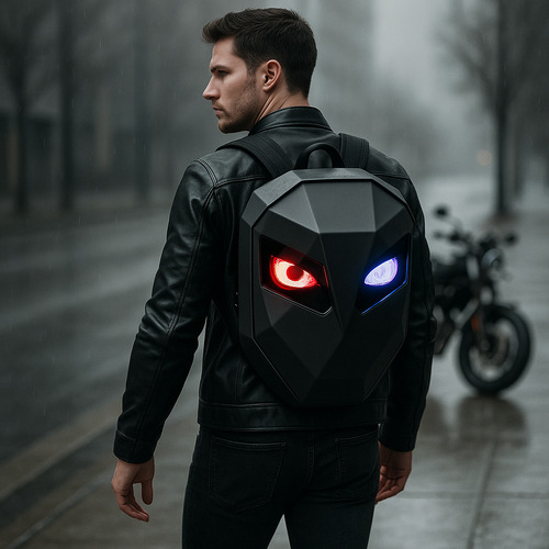Mochila Baú Motoqueiro Led Inteligente Bluetooth Resistente