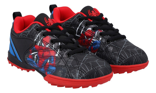 Zapatos Zapatillas Futsal Futbolito Negro Spider-man Marvel
