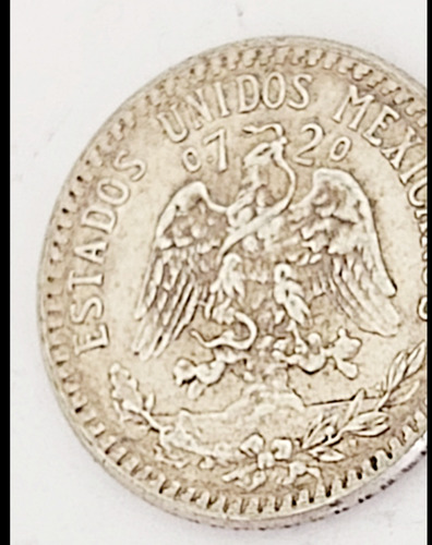Moneda Plata 0.720 De 20 Centavos 1942 México Colección (Usado)