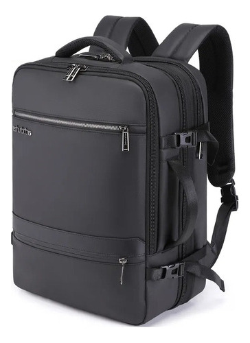 Mochila Bolsa Mala Viagem Executiva Expansível 36l C/ Usb Cor Preto Desenho do tecido Poliéster impermeável