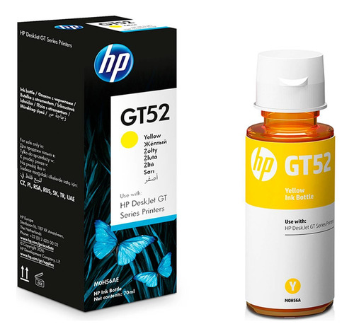 Botella De Tinta Hp Gt52 Amarilla