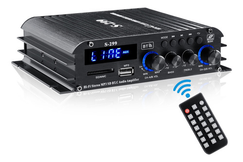 Amplificador D/audio Estéreo Bluetooth Hifi 2000w 4 Canales