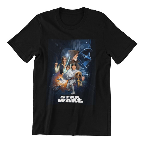 Polera Unisex Star Wars Jedi Luke Obi Wan Estampado Algodon