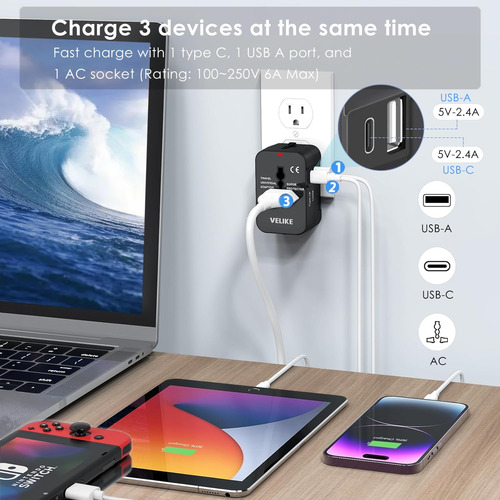 Adaptador Universal Velike Convertidor De Corriente Global