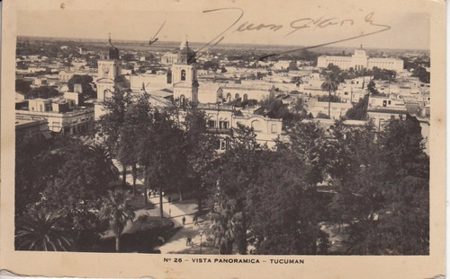 Antigua Foto Postal Vista Panoramica Ciudad Tucuman Argentin